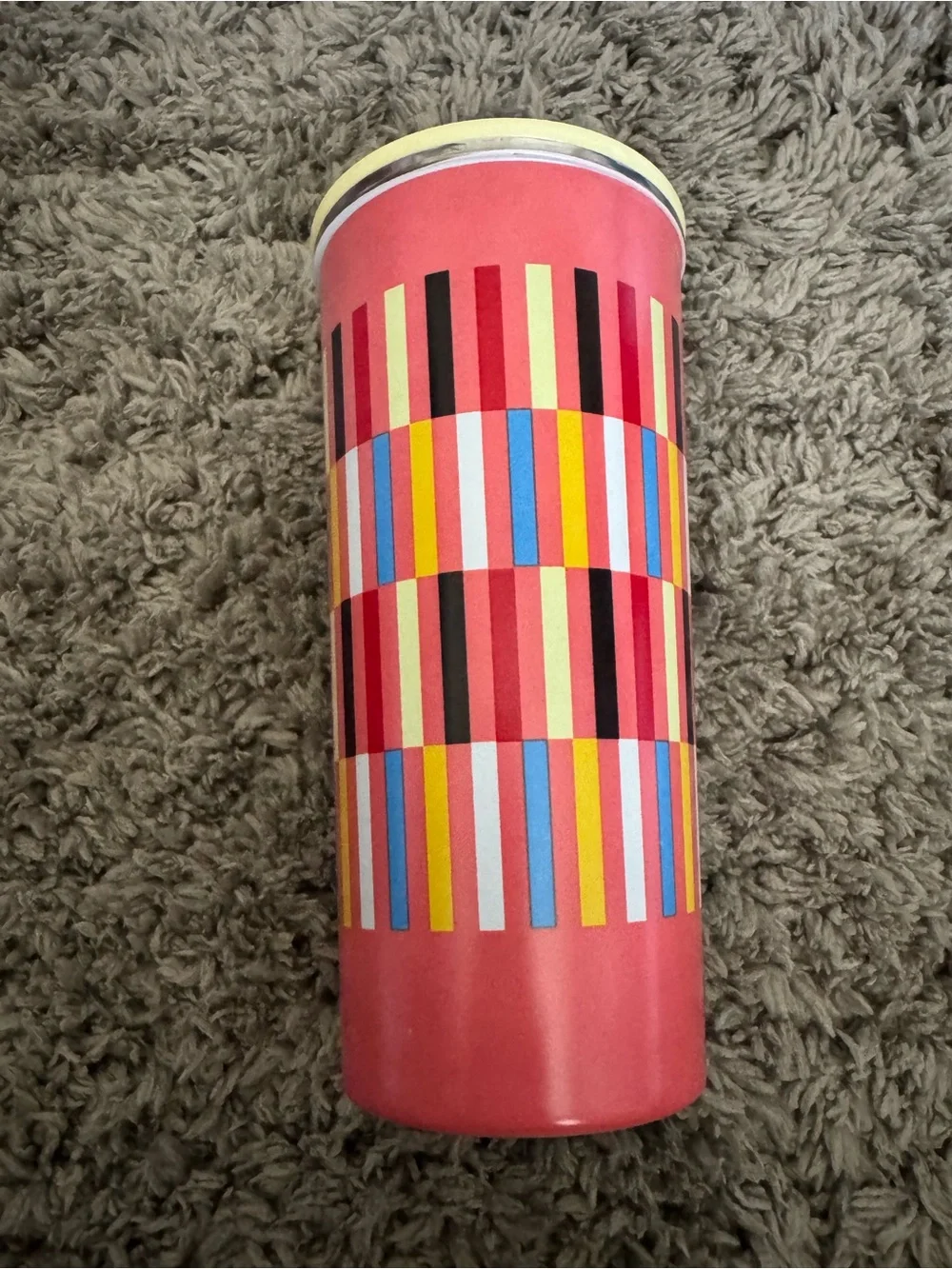 Starbucks NWT Colorful Geometric Mod Striped Stainless Steel Tumbler 16oz